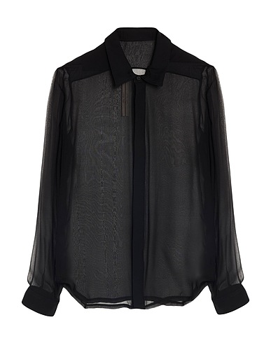 RICK OWENS Solid colour shirt 100% Silk, Buffalo Horn