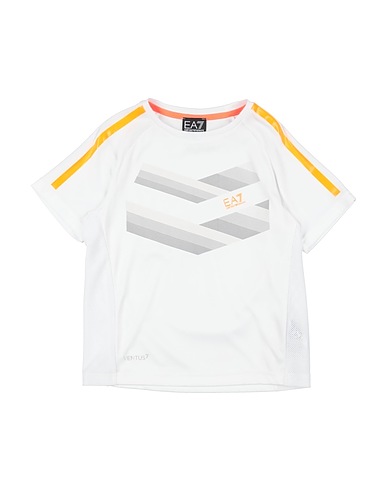 EA7 T-shirt White 100% Polyester, Elastane