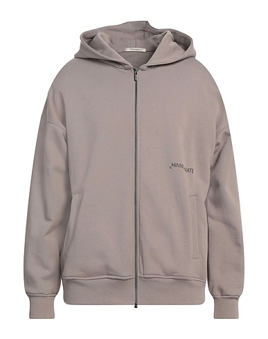 HINNOMINATE Hooded track jacket  Khaki 100% Cotton, Elastane