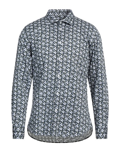 OUTFIT Patterned shirt Midnight blue 97% Cotton, 3% Elastane