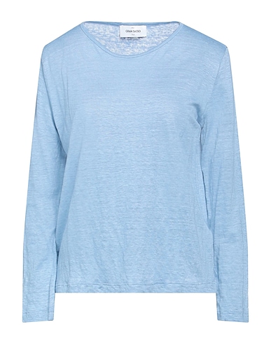 GRAN SASSO Basic T-shirt Sky blue 100% Linen