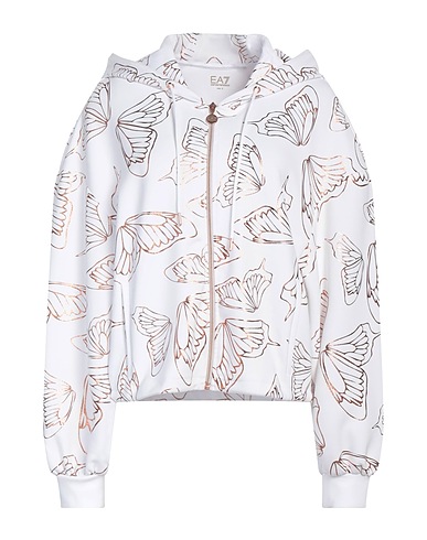 EA7 Hooded sweatshirt White 47% Polyester, 45% Modal, 8% Elastane