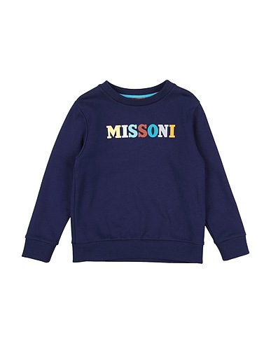 MISSONI KIDS Sweatshirt Midnight blue 100% Cotton, Elastane