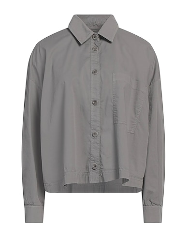 MARELLA Solid color shirts & blouses Grey 97% Cotton, 3% Elastane