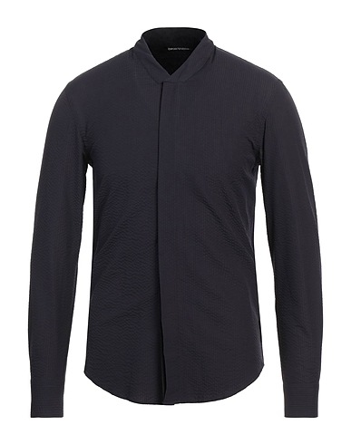 EMPORIO ARMANI Solid color shirt Black 100% Cotton
