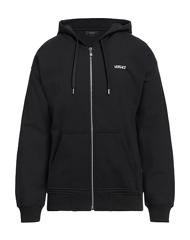 VERSACE Hooded track jacket  Black 100% Cotton