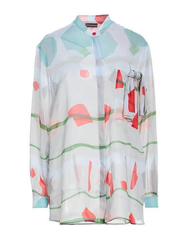 EMPORIO ARMANI Patterned shirts & blouses Sky blue 100% Silk