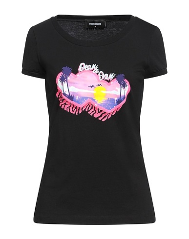 DSQUARED2 T-shirt Nero 100% Cotone, Elastan