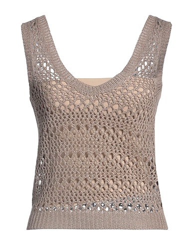 BRUNELLO CUCINELLI Top Khaki 70% Linen, 30% Silk