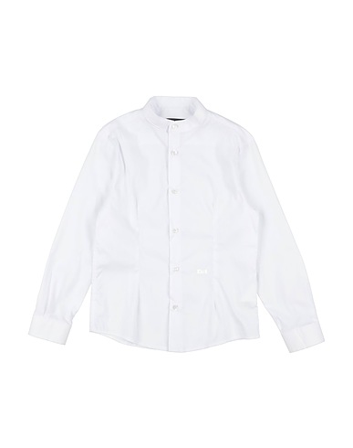 DANIELE ALESSANDRINI Camicia tinta unita Bianco 72% Cotone, 25% Poliammide, 3% Elastan