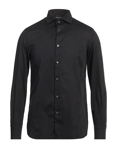 EMPORIO ARMANI Solid color shirt Black 100% Cotton