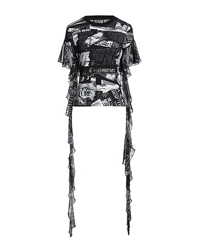 VERSACE JEANS COUTURE T-shirt Μαύρο 95% Βαμβάκι, 5% Ελαστάνη, Πολυεστέρας