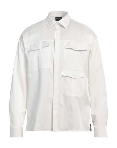EMPORIO ARMANI Camicia tinta unita Off white 54% Lyocell, 40% Poliestere, 6% Elastan