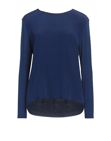 WOOLRICH Basic T-Shirt Blue 95% Viscose, 5% Elastane, Silk