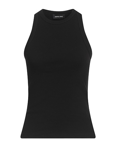 ANINE BING Tank top Black 95% Organic cotton, 5% Elastane