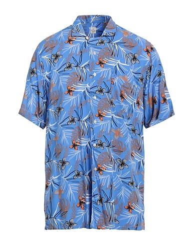 GMF 965 Patterned shirt Azure 100% Cotton