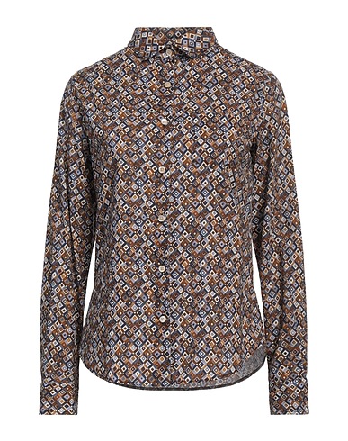 BOGLIOLI Patterned shirts & blouses Brown 100% Cotton
