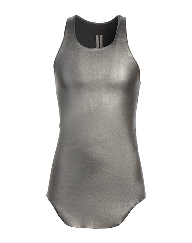 RICK OWENS Vest Grey 65% Lambskin, 34% Cotton, 1% Lycra®