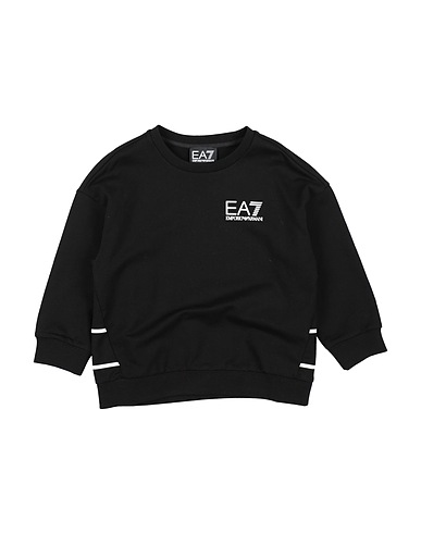 EA7 Sweatshirt Black 100% Cotton, Elastane