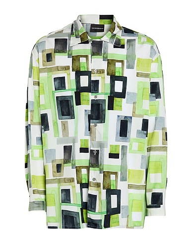 EMPORIO ARMANI Patterned shirt White 70% Lyocell, 30% Cotton