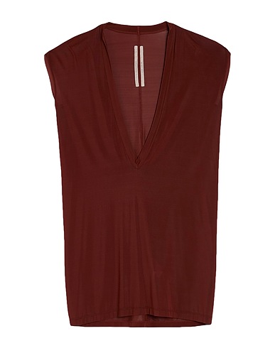 RICK OWENS Basic T-Shirt Brown 96% Cupro, 4% Elastane