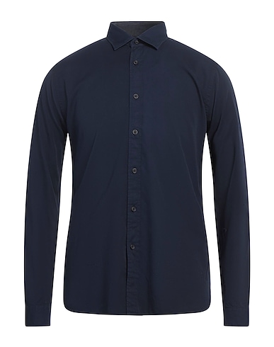 XACUS Camicia tinta unita Blu notte 100% Cotone