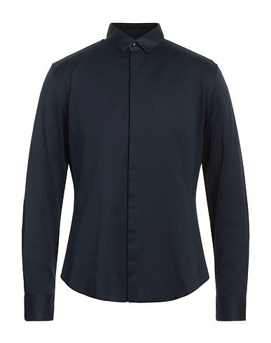EMPORIO ARMANI Camicia tinta unita Blu notte 100% Cotone