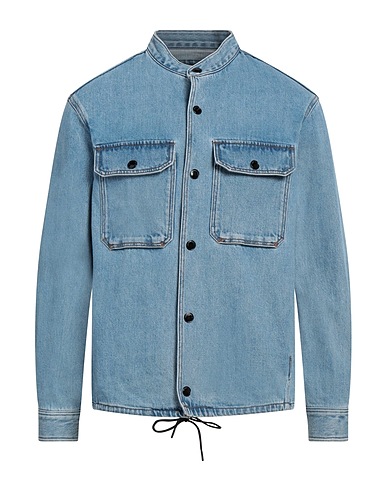 EMPORIO ARMANI Denim shirt Blue 90% Cotton, 10% Hemp