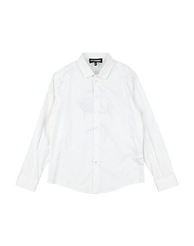 LES HOMMES Camicia fantasia Bianco 97% Cotone, 3% Elastan