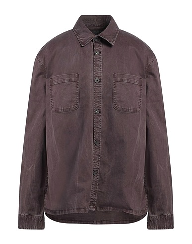 JOHN VARVATOS Denim shirt Plum 98% Cotton, 2% Elastane