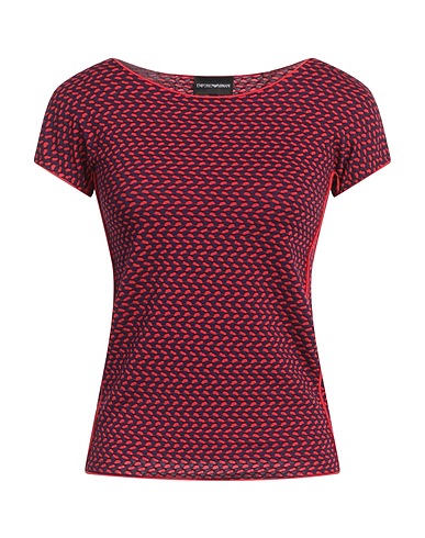 EMPORIO ARMANI T-shirt Red 50% Polyester, 48% Viscose, 2% Elastane