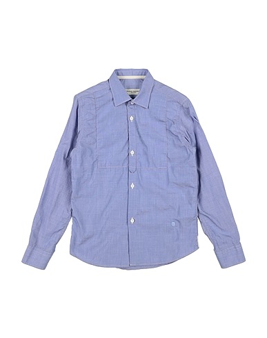 PAOLO PECORA Solid colour shirt Blue 100% Cotton