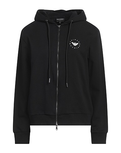 EMPORIO ARMANI Hooded track jacket  Black 100% Cotton
