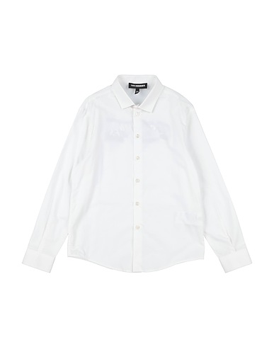 LES HOMMES Patterned shirt White 97% Cotton, 3% Elastane