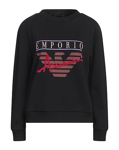 EMPORIO ARMANI Sweatshirt Schwarz 100% Baumwolle, Elastan