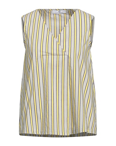 ANNA SERAVALLI Top Light grey 73% Cotton, 23% Polyamide, 4% Elastane