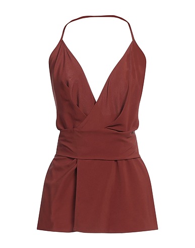 RICK OWENS Top Brown 65% Viscose, 35% Silk
