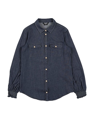 BALMAIN Denim shirt Blue 98% Cotton, 2% Elastane