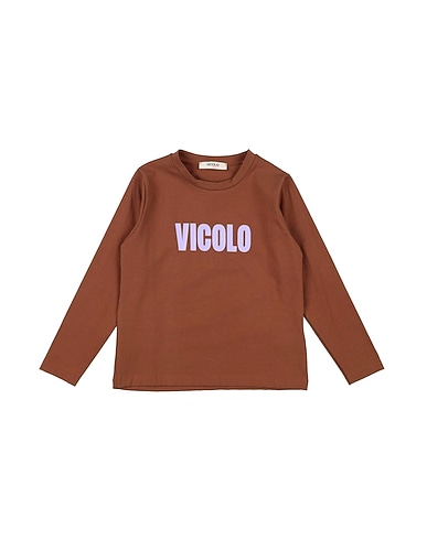 VICOLO T-shirt GIRL Brown 93% Cotton, 7% Elastane