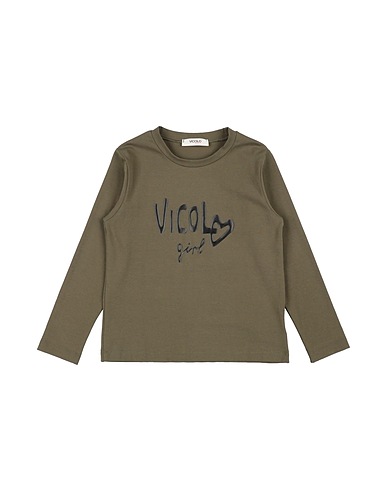 VICOLO T-shirt Military green 93% Cotton, 7% Elastane