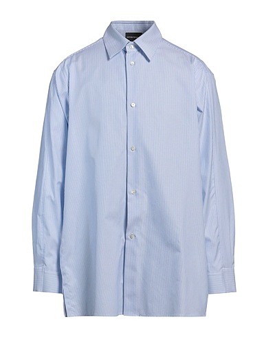 EMPORIO ARMANI Striped shirt Light blue 100% Cotton