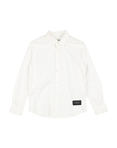 PAOLO PECORA Solid colour shirt White 97% Cotton, 3% Elastane