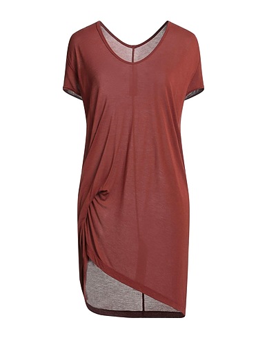 RICK OWENS T-shirt Brick red 88% Viscose, 12% Silk