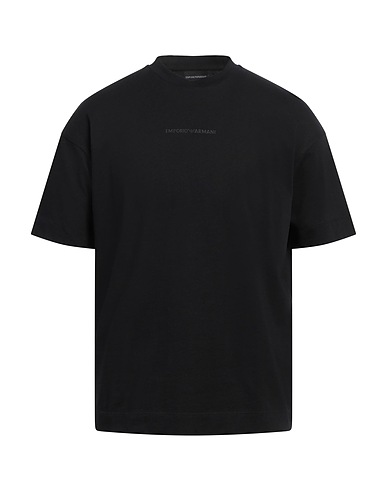 EMPORIO ARMANI Basic T-Shirt Schwarz 100% Baumwolle