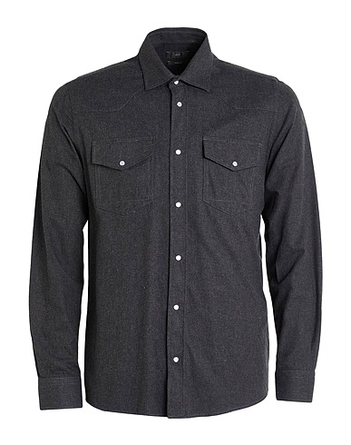 LIU •JO MAN Solid colour shirt Charcoal 40% Acrylic, 30% Cotton, 30% Polyester