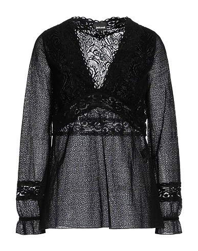 JUST CAVALLI Top Black 100% Polyester, Polyamide, Elastane