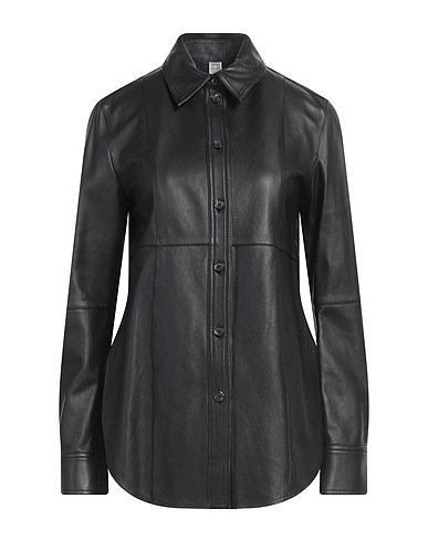 TOTEME Solid color shirts & blouses Black 100% Lambskin
