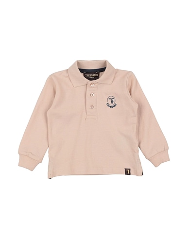 TRUSSARDI JUNIOR Polo shirt Beige 95% Cotton, 5% Elastane