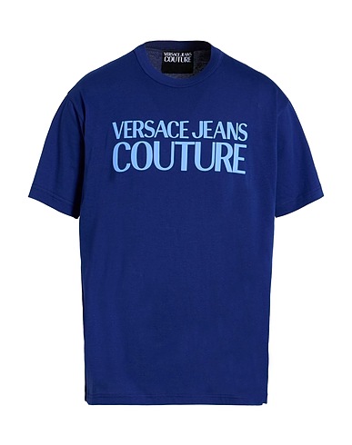 VERSACE JEANS COUTURE T-shirt Navy blue 100% Cotton