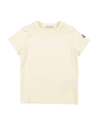 MONCLER T-shirt Pastel yellow 92% Cotton, 8% Elastane